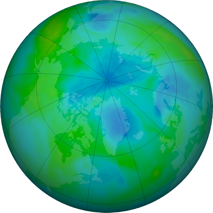 Arctic ozone map for 29 August 2011